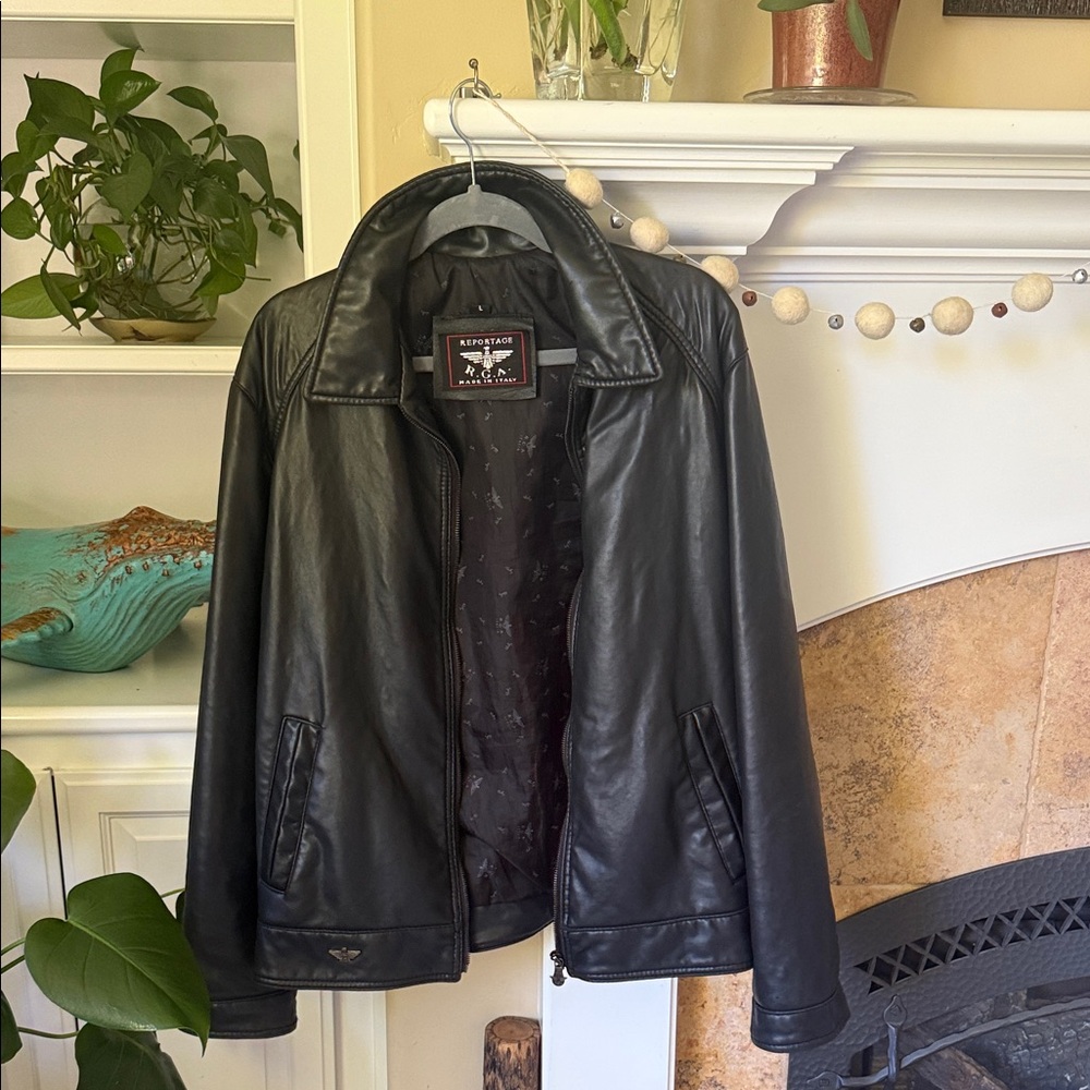 Women’s Oversized Fit Black Leather Jacket made in Italy Genuine Leather